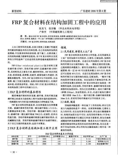 FRP复合材料在结构加固工程中的应用