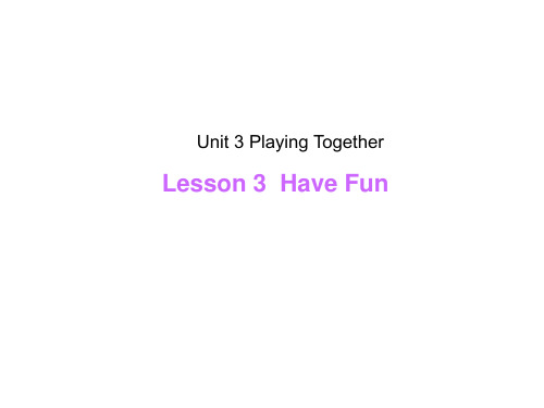 北师大版三上英语Unit 3 Playing Together Lesson 3 Have Fun 课件