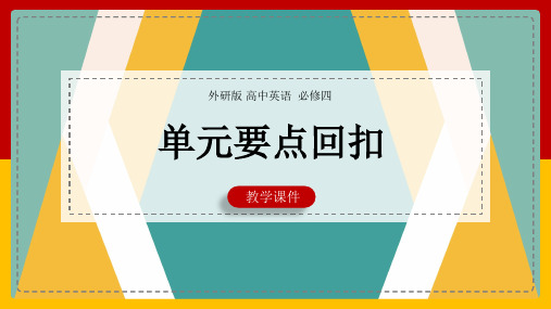 高中英语外研版必修四《单元要点回扣》课件