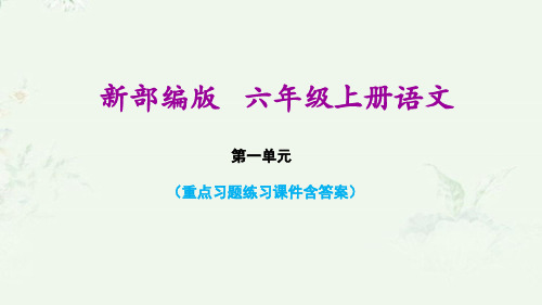 部编版六年级上册语文第一单元复习课后习题重点练习课件