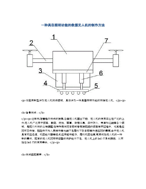 一种具备照明功能的救援无人机的制作方法及专利技术