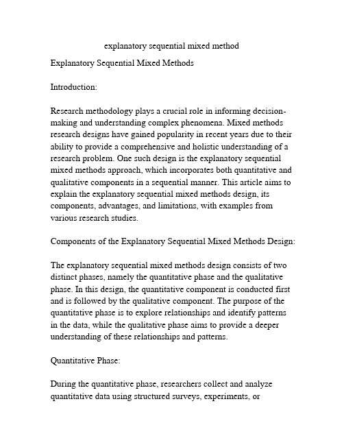 explanatory sequential mixed method