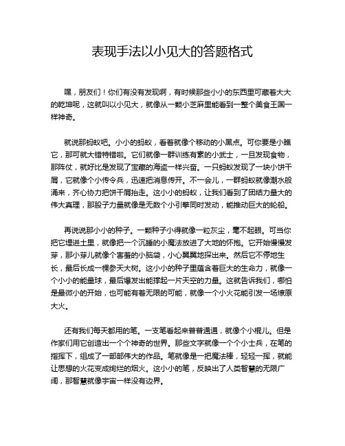 表现手法以小见大的答题格式