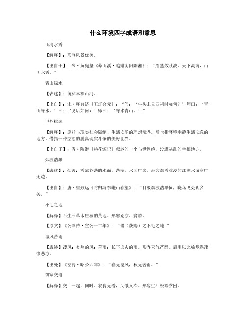 什么环境四字成语和意思