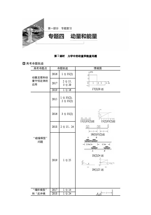 高中物理-力学中的动量和能量问题专题训练与解析