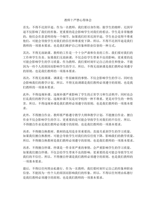 教师十严禁心得体会