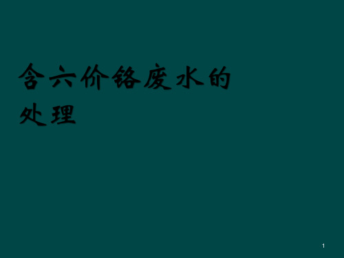 含六价铬废水的处理ppt课件