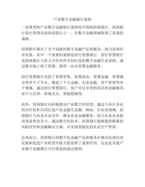 产业数字金融银行案例