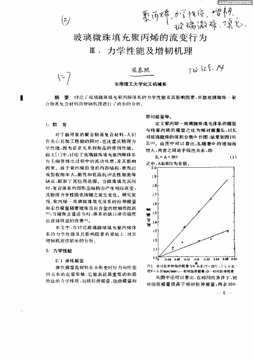 玻璃微珠填充聚丙烯的流变行为Ⅲ.力学性能及增韧机理