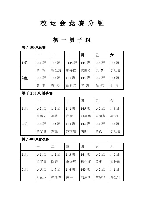 校运会秩序册