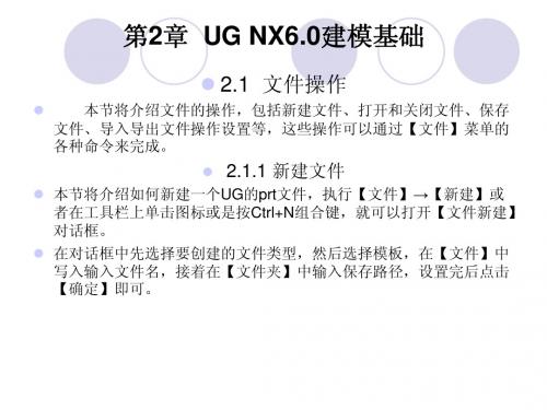 UG 6.0第二章