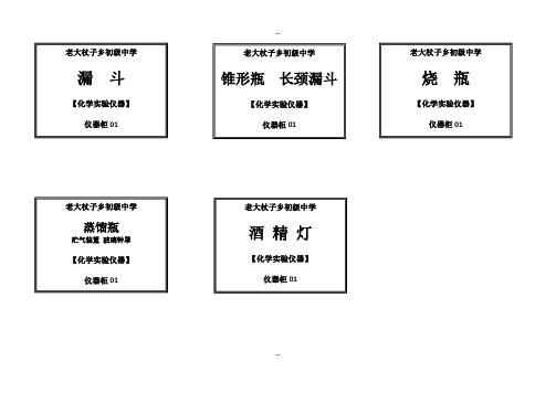 化学实验室橱柜标签