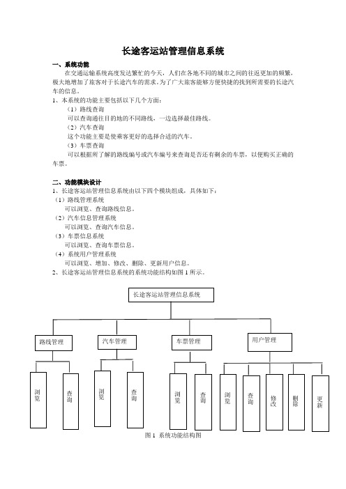 长途客运站管理信息系统