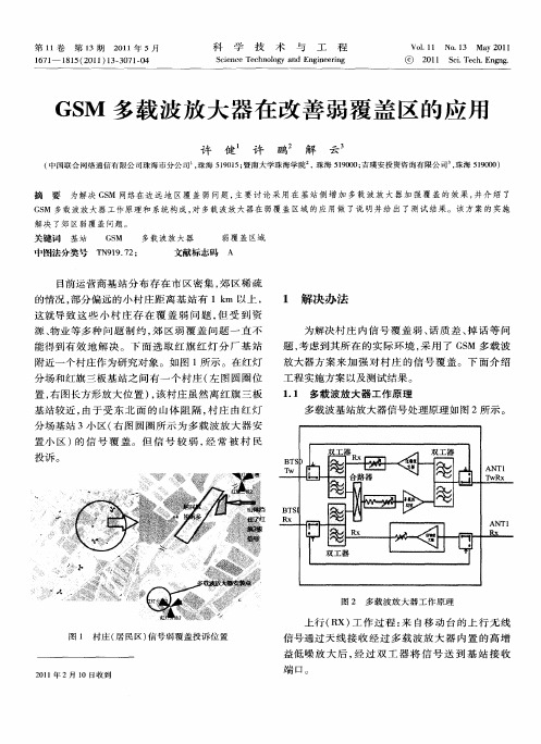 GSM多载波放大器在改善弱覆盖区的应用