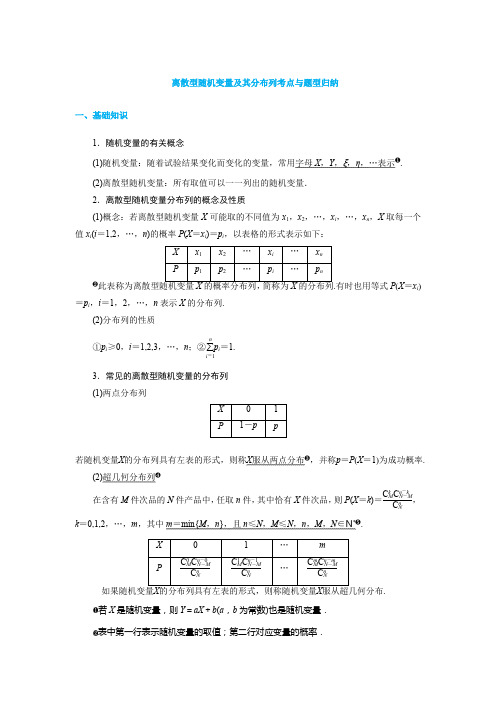 离散型随机变量及其分布列考点与题型归纳