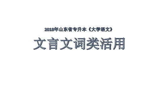 2018年山东省专升本《大学语文》文言文词类活用