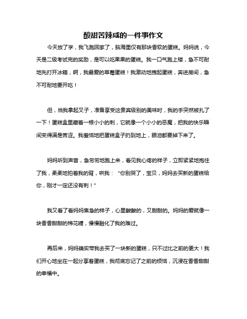 酸甜苦辣咸的一件事作文