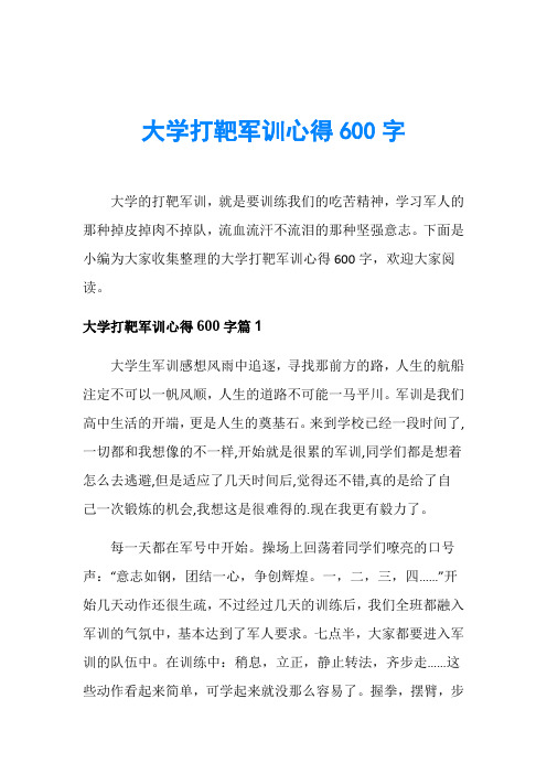 大学打靶军训心得600字