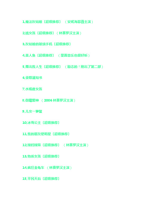 100部好看的校园喜剧片(可练习英文) 美国校园青春励志电影资料