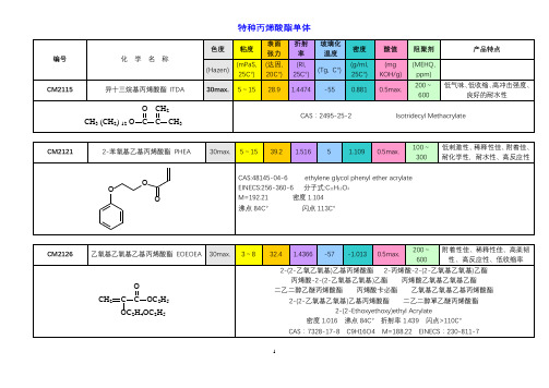 特种丙烯酸酯单体