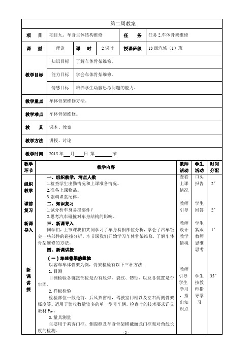 车体骨架维修—党宁伟