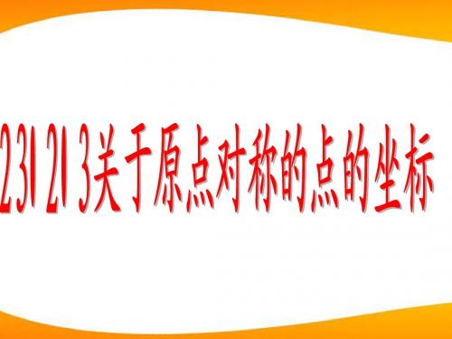 九年级数学上册 24-1关于原点对称的点的坐标课件 人教新课标版