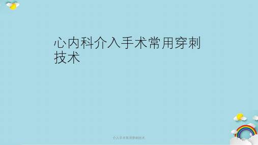 介入手术常用穿刺技术课件