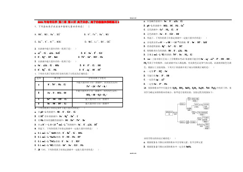 2021年高考化学 第二章 第3讲 离子共存、离子的检验和推断练习2