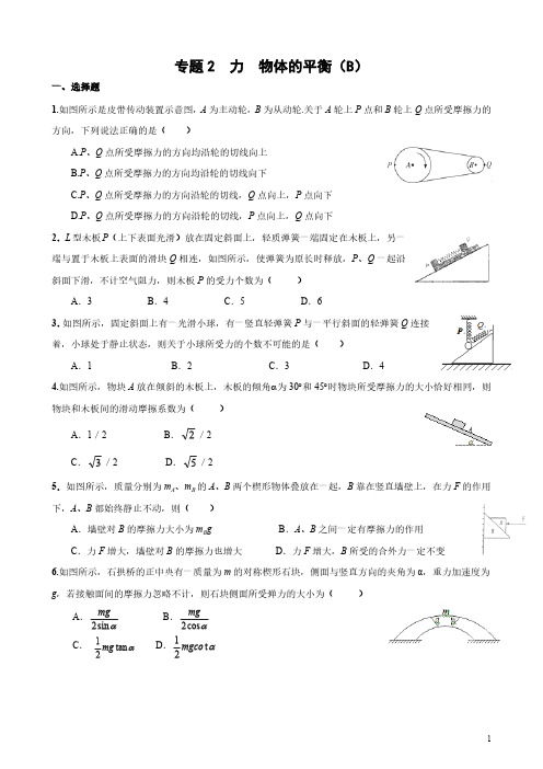 易错题归纳—力与平衡(B)