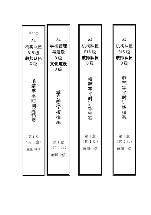 档案盒侧面标签模板4