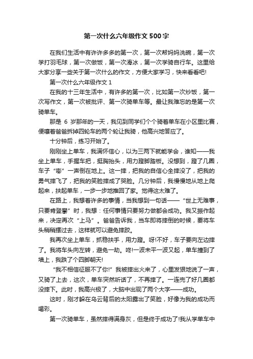 第一次什么六年级作文500字