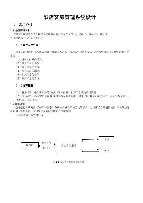 数据库客房管理系统代码