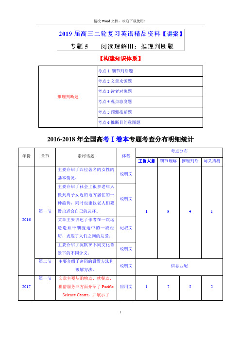 【二轮冲刺】专题05 阅读理解Ⅲ：推理判断题(讲)-2019年高考英语二轮复习讲练测(精校Word版含解析)