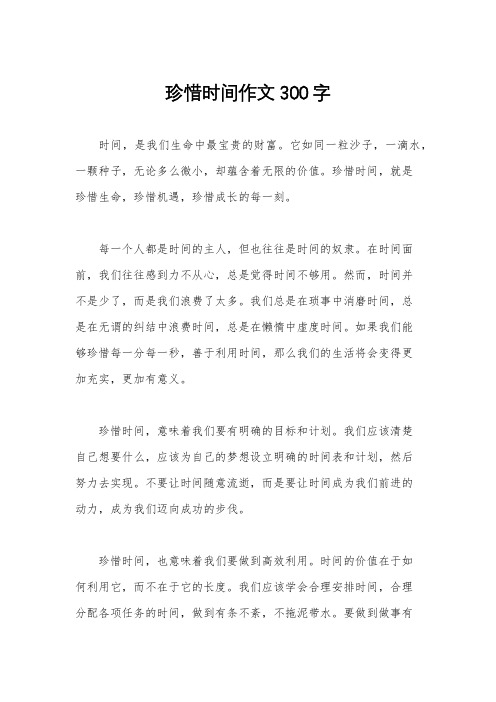 珍惜时间作文300字