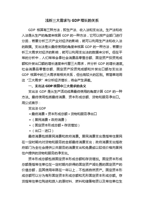 浅析三大需求与GDP增长的关系