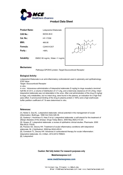 Loteprednol Etabonate_82034-46-6_DataSheet_MedChemExpress