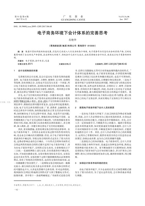 电子商务环境下会计体系的完善思考