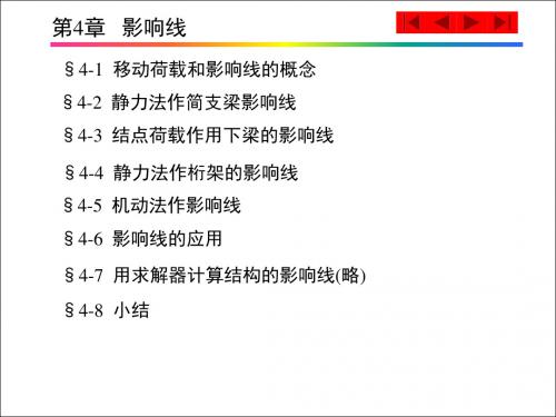 考研结构力学必看精华总结第4章   影响线.