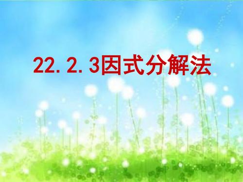 最新人教版九年级上册课件 22.3 因式分解 (共14张PPT)