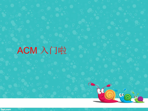 ACM 入门介绍