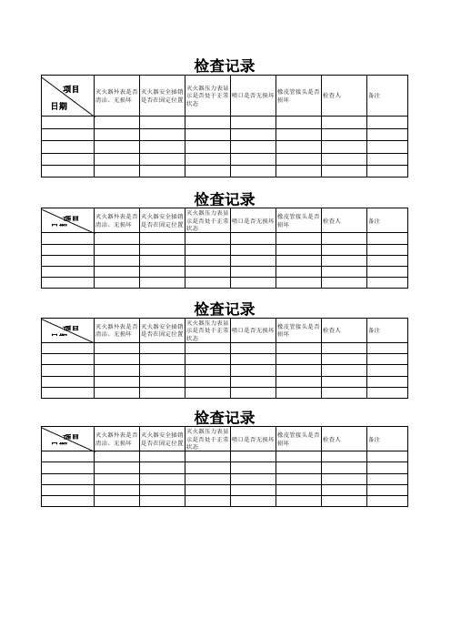 灭火器检查表