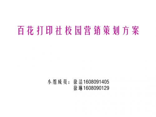 百花打印社校园营销策划方案