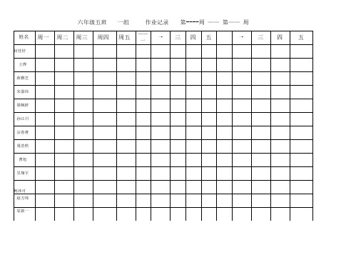 作业检查记录表格