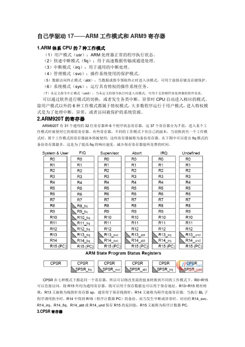 ARM9寄存器超全详解