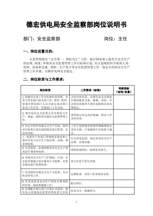 7.安全监察部岗位说明书(09.7.8)