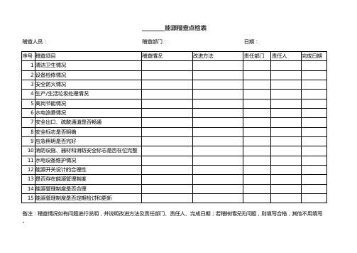 能源稽查点检表