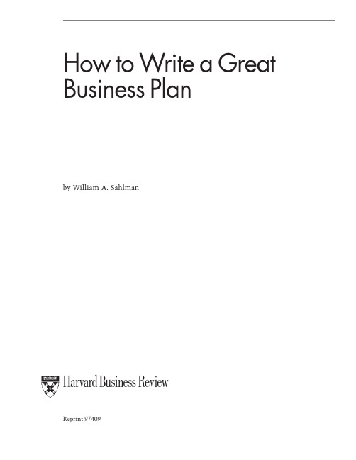 How to Write a Great Business Plan