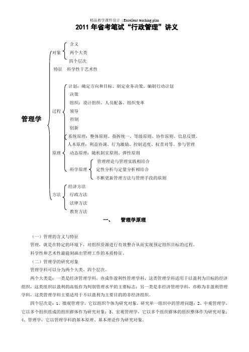 省考笔试“行政管理”课件