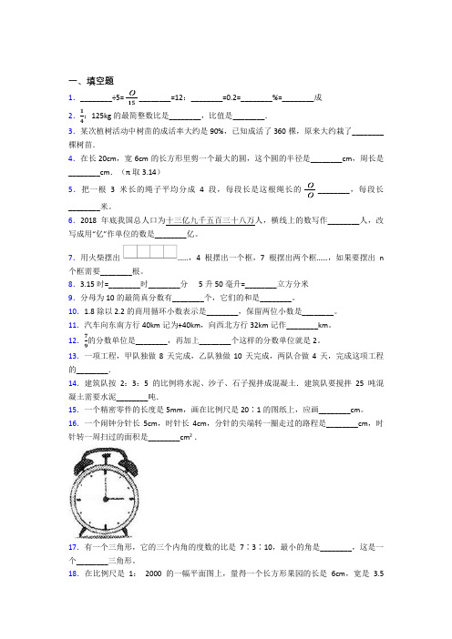 【精选试卷】太原市外国语学校小升初数学填空题专项练习知识点(培优练)