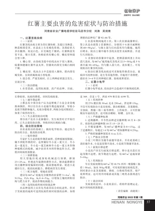 红薯主要虫害的危害症状与防治措施